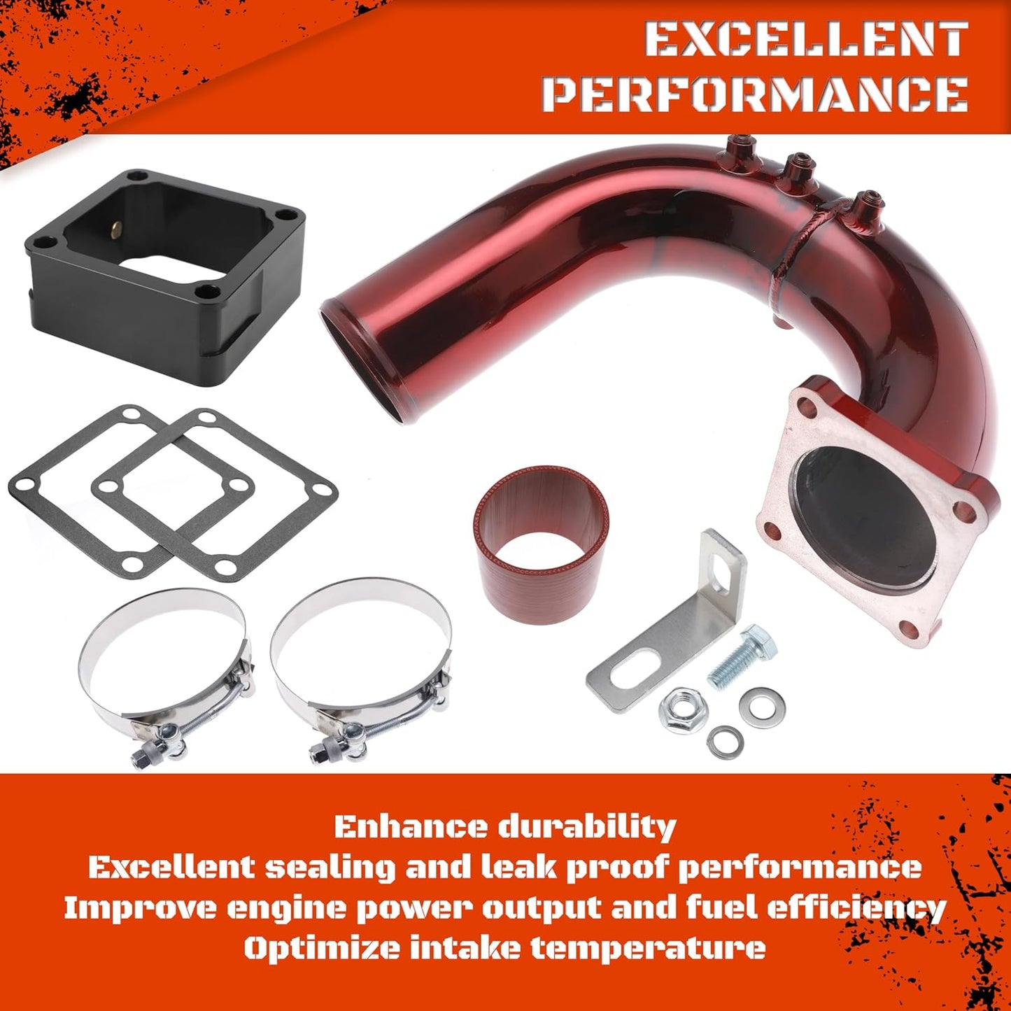 3" High Flow Intake Elbow Tube with Heater Spacer for Dodge Ram 2500 3500 2003-2007 5.9L Cummins Diesel