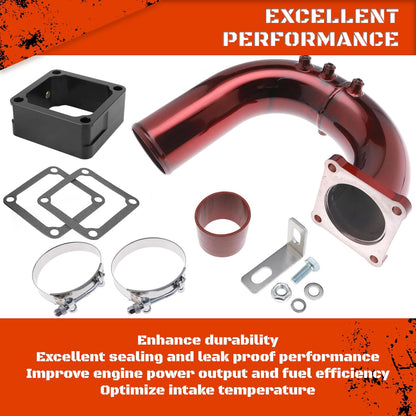 3" High Flow Intake Elbow Tube with Heater Spacer for Dodge Ram 2500 3500 2003-2007 5.9L Cummins Diesel