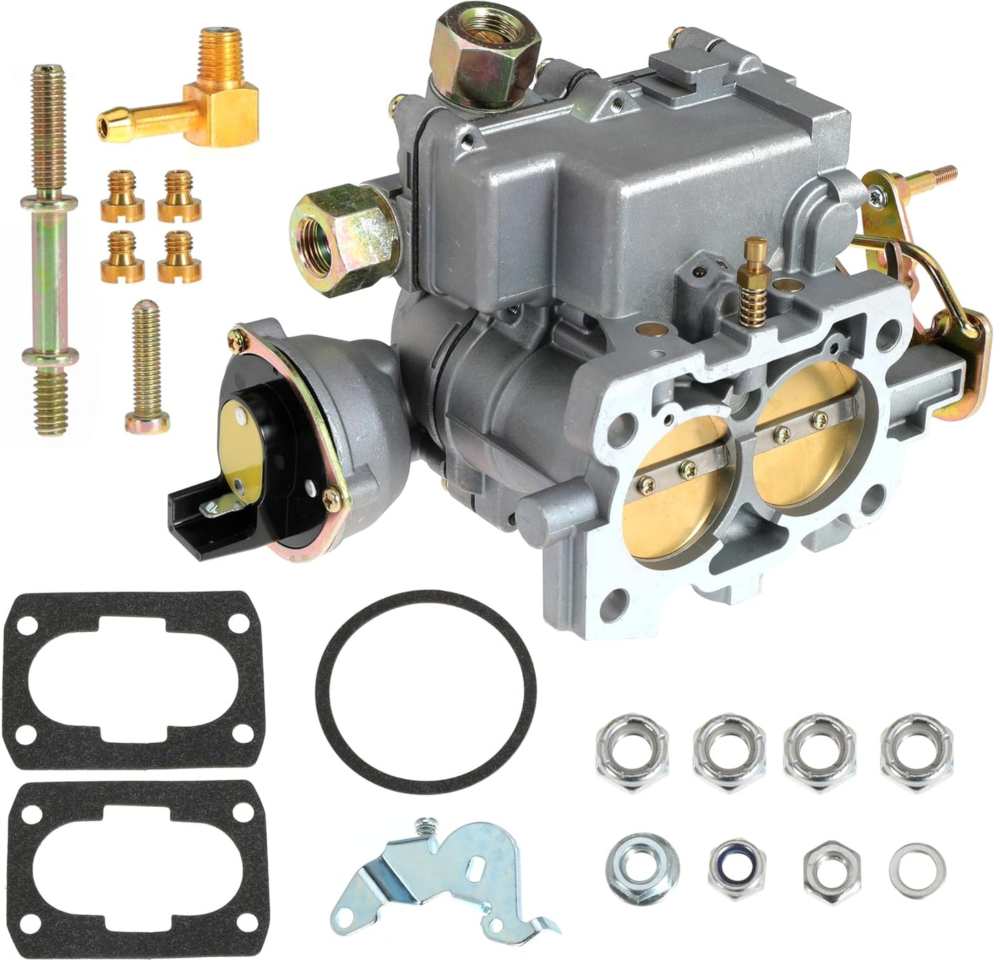 2 Barrel Marine Carburetor Replace 3310864940A01 for Mercruiser | For Mercruiser 2.5L 3.0L 4 Cylinder Engines, Brass Fittings, Gaskets Included, Replaces 8M0045397