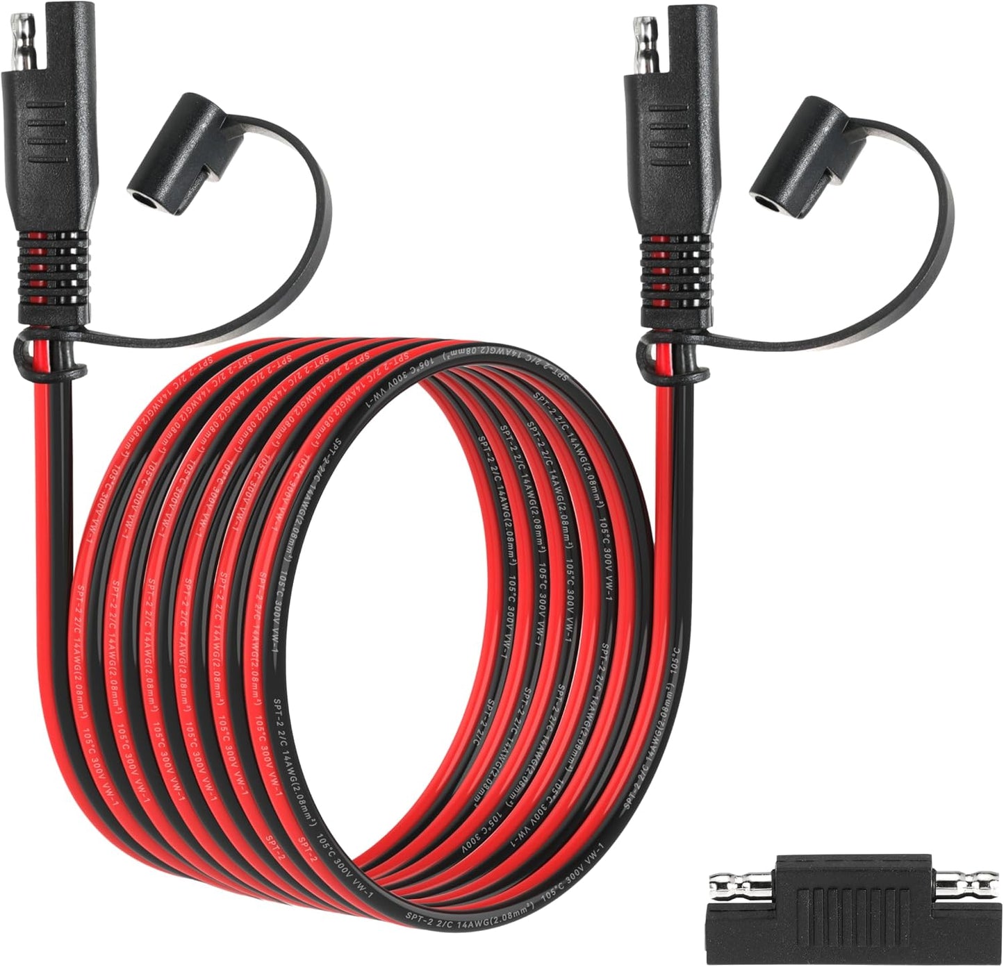 10FT 14AWG SAE Extension Cable, 14 AWG SAE Quick Disconnect Wire Harness 14 Gauge with Polarity Reverse Adapter for Solar Panel RV Battery Automotive and Marine Applications (14AWG 10FT)