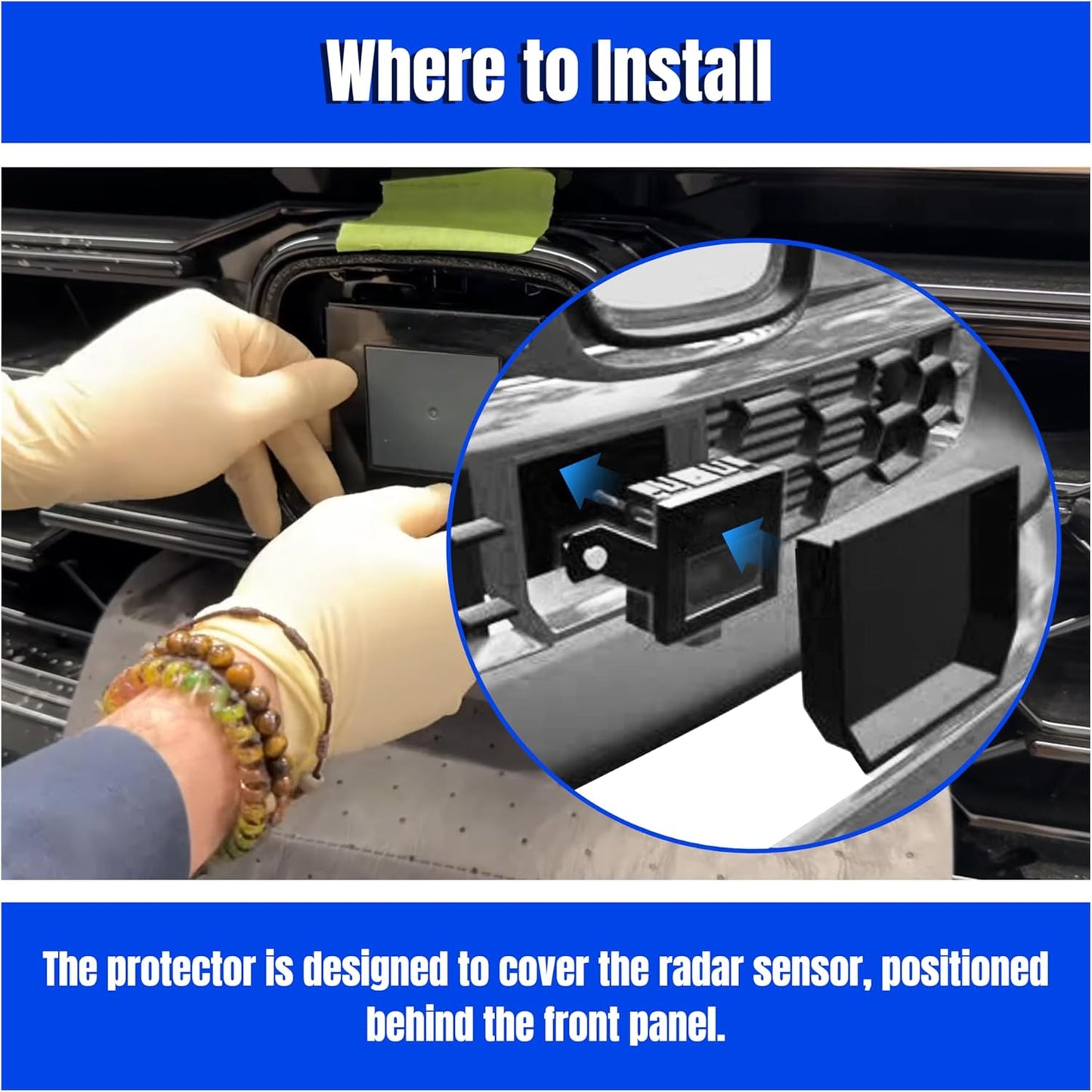 CRV Radar Sensor Protector for Honda CR-V 2023-2025，Anti-Theft Distance Sensor Protector Cover with Screws, Set of 1
