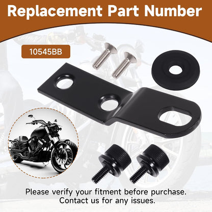 Seat Bracket Replaces 10545BB Fits for Harley Davidson Rear Fender Studplate with 1/4-28 x 3/4in Screws and Fender Washer