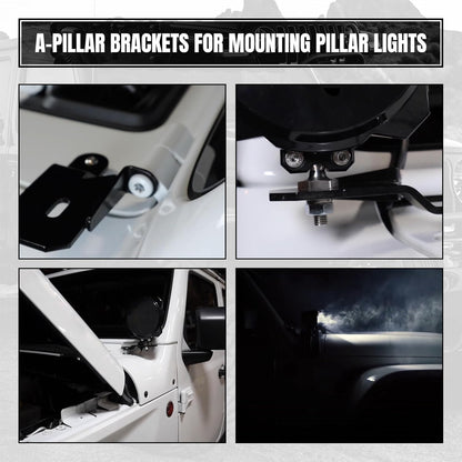 A-Pillar Mount Replaces 7318 Light Mounting Bracket Fits for Jeep Wrangler JL 2018-2019
