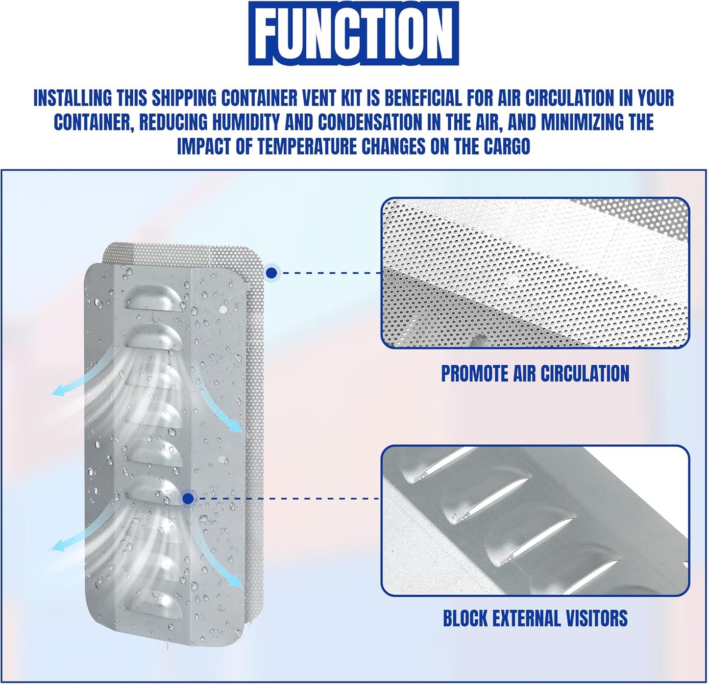 Shipping Container Vent Accessories Transportation Container Air Vents for 20ft Storage Containers Passive Cross Flow Ventilation Cargo Containers Preventing Excessive Heat and Condensation (4 Pack)