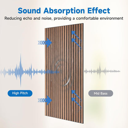 5 PACK Wood Slat Acoustic Panels for Wall 47.2 x 23.6 x 0.4