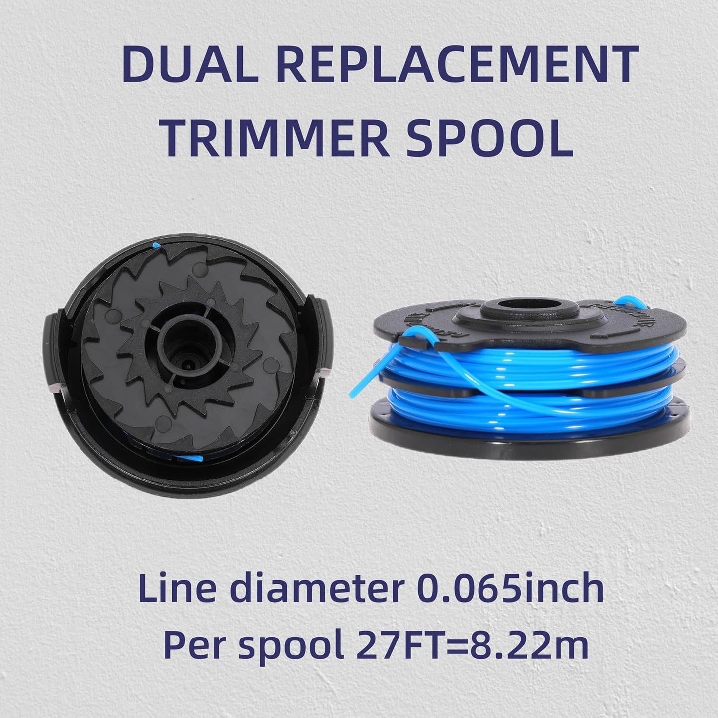 AC41RL3 Autofeed Dual Replacement Trimmer Spool Line for Homelite UT41120 UT41112 UT41121 UT41113 UT41122 UT41112B Electric Weed Eater String Trimmer Per Spool 27FT 0.065inch