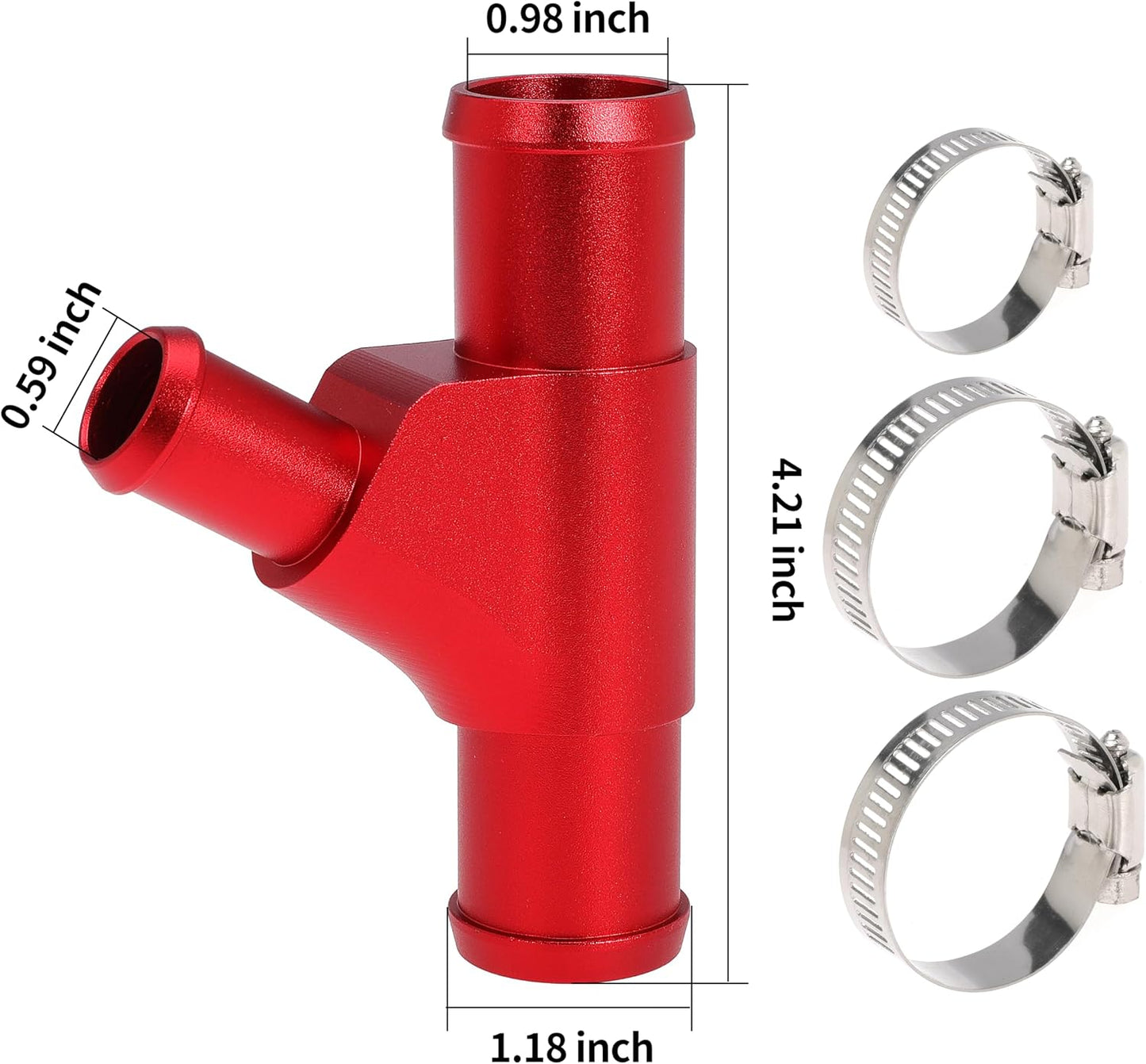 Radiator Coolant Y Tube Connector Pipe for Super Duty F250 F350, Red | For F450 F550 6.0L 2003-2007, For E350 E450 6.0L 2003-2010, For Excursion 6.0L 2003-2005