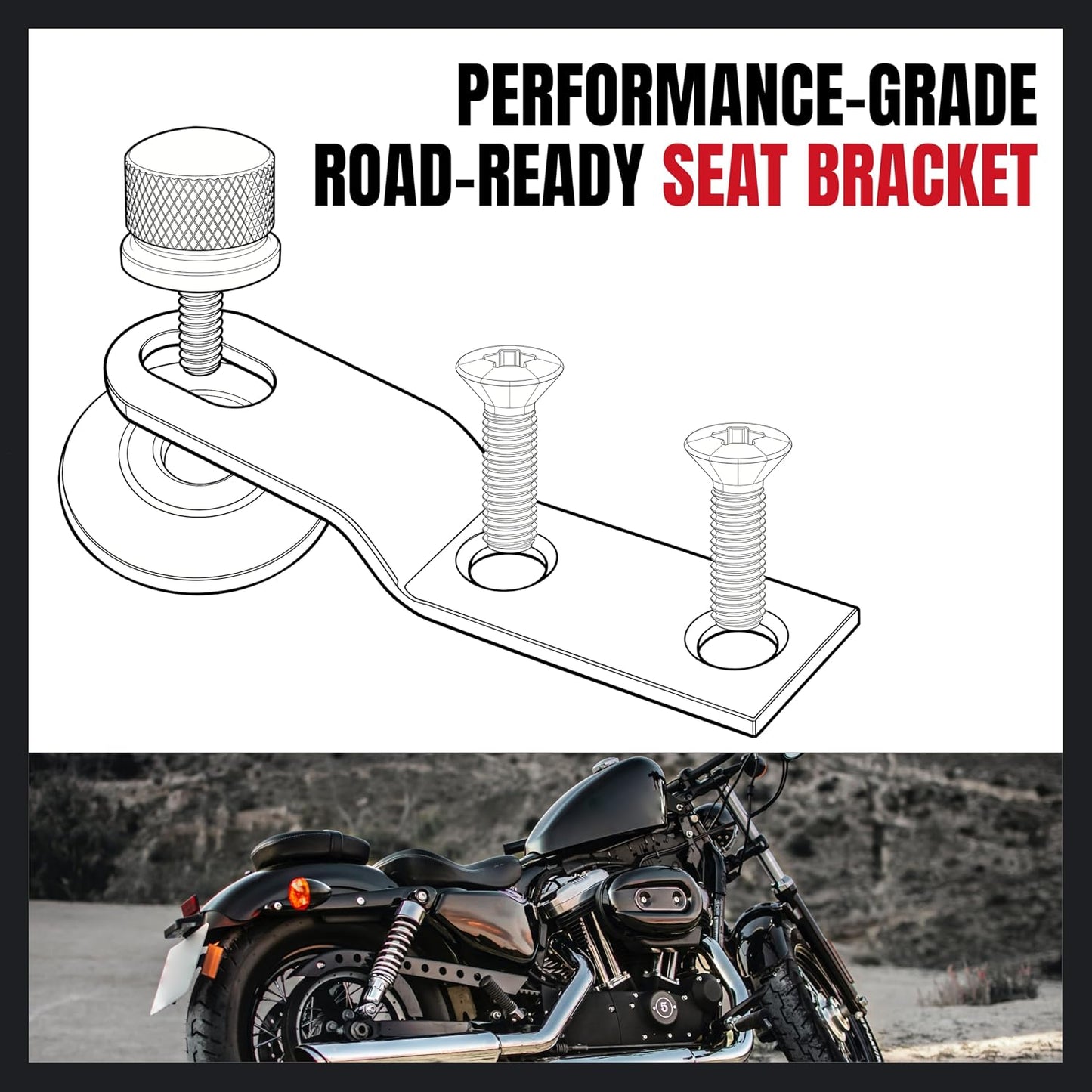 Seat Bracket with Fender Washer Screw for Harley Davidson 1996-2024 Replace 10545BB