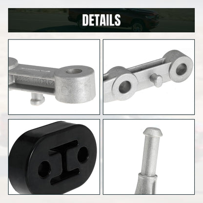 68275662AB Rear Left Exhaust Bracket Driver Side Muffler Support Assembly for Ram 1500 5.7 6.2 2019-2024 5.7L 6.2L with 2pcs Rubber Exhaust Hanger Insulator Support Bushing