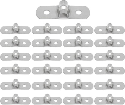 25PCS M5 304 Stainless Steel Rigid Pipe Strap Two Hole Cable Strap u Bracket Pipe Clamps Heavy Duty Pipe Fasten Holder for Tube, Pipe or Wire Cord Installation (25, 5MM(1/4"))