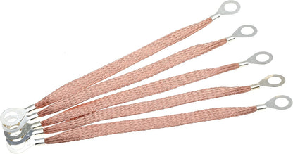 10" Braided Ground Strap 250mm Automotive Engine Copper Ground Strap with 1/2" Ring Terminal Engine grounding Kit 5PCS