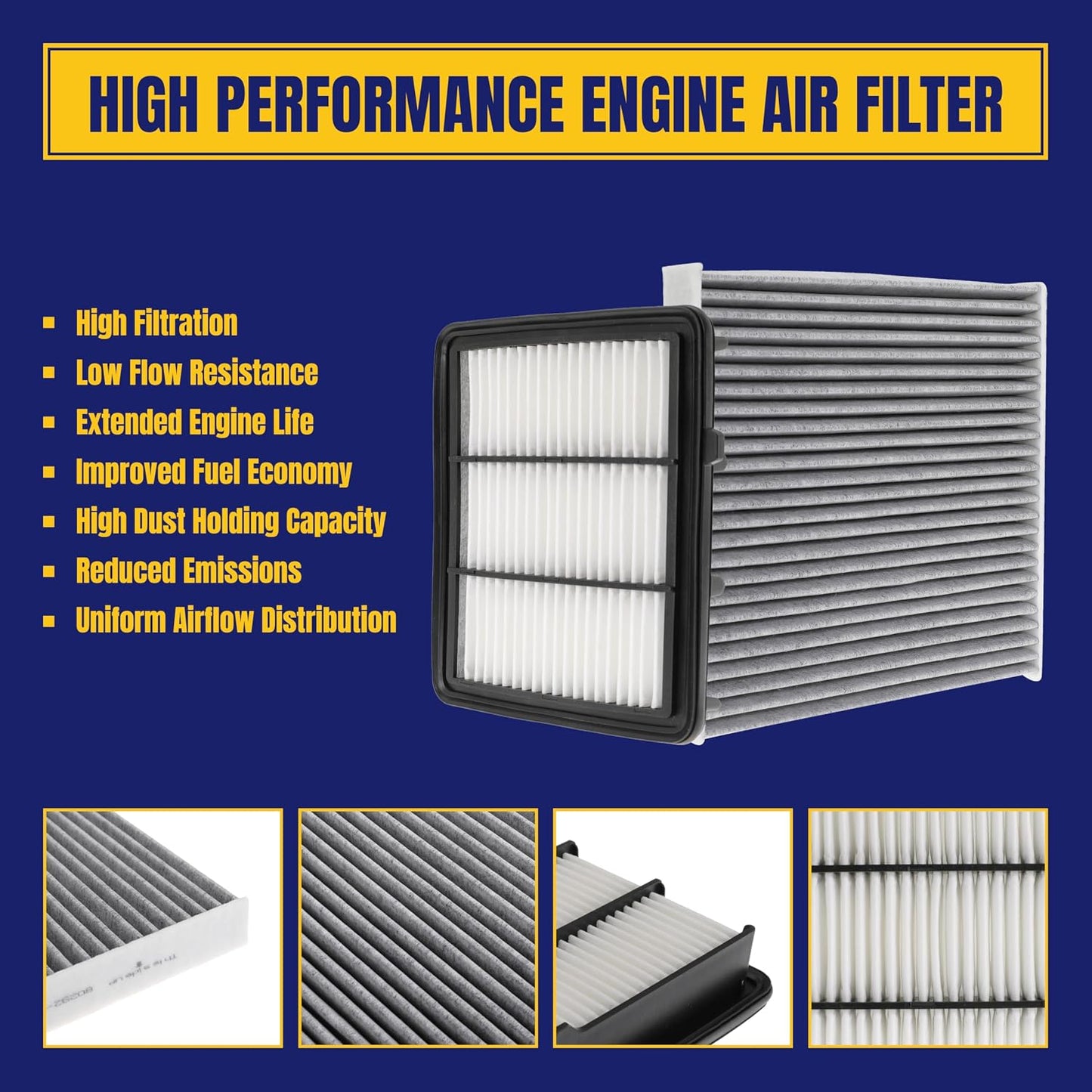 Engine and Cabin Air Filter for Honda CR-V 1.5L Gas 2017-2022 for Civic 1.5L 2016-2021 Replace CA12050 CF11182