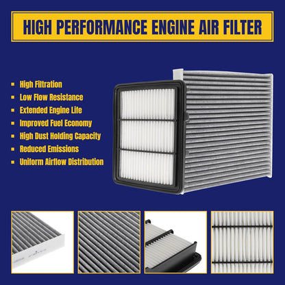 Engine and Cabin Air Filter for Honda CR-V 1.5L Gas 2017-2022 for Civic 1.5L 2016-2021 Replace CA12050 CF11182