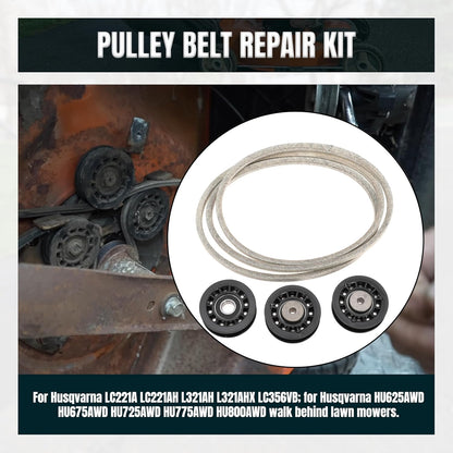 LC221A LC221AH Pulley Belt Rebuild kit Replace 587973001 580364609 587969201 with 586859604 Blade for Husqvarna 22" AWD Lawn Mowers