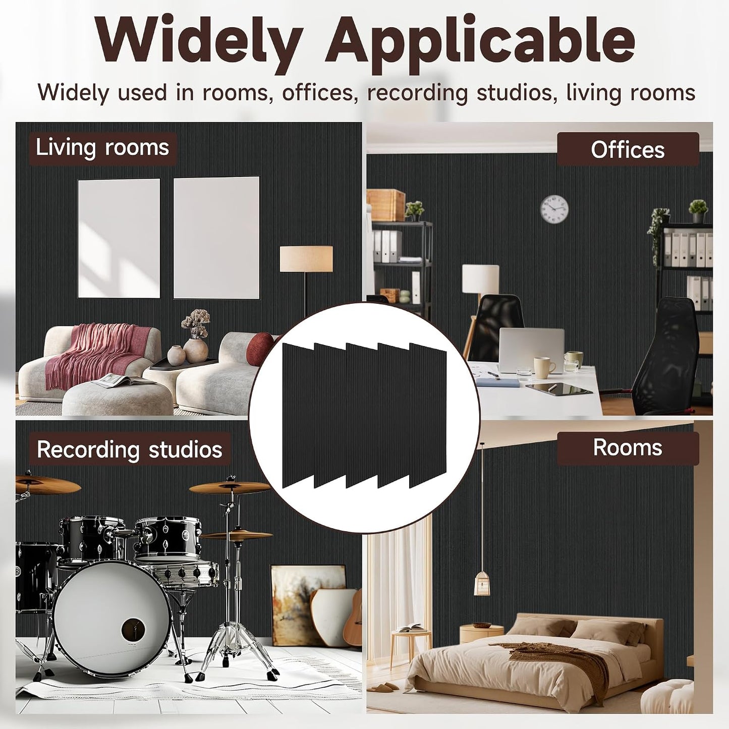 5 Pack Large Acoustic Panels for Wall Sound Proof 47.2 x 23.6 x 0.35 Inch Sound Dampening Panels for Wall Decor Sound Absorbing Polyester Fiber Wall Panel for Bedroom Home Studio Office