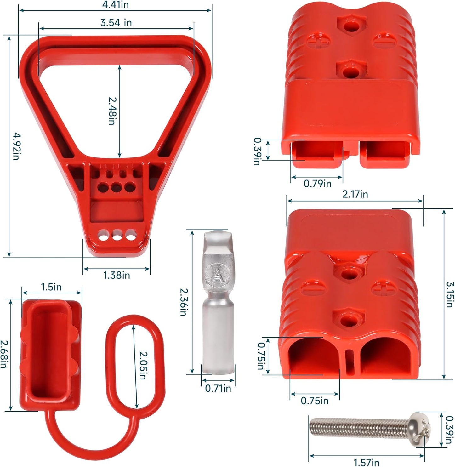 175A 600V Battery Quick Connect/Disconnect Connectors 1/0 AWG Wire Harness Cable Plug Kit with Handle and Protect Cover 2Pack