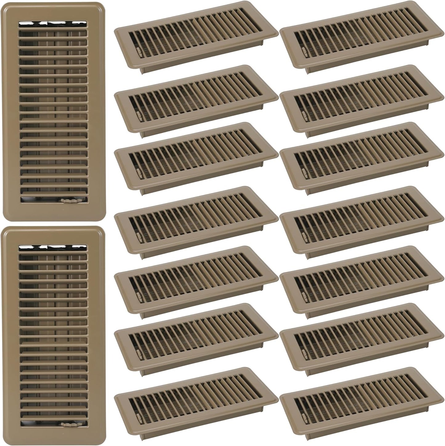 16 Pack 4"x 8" RV Floor Vent Covers Register Vents Walkable Floor Vents Air Vent Covers for Mobile Home Floor Heater