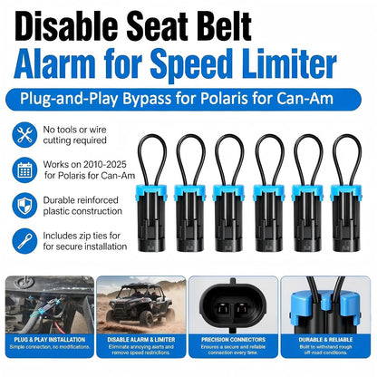 Seat Belt Bypass Plug for Polaris RZR RS1 Ranger 570-1000 XP for Can Am Maverick X3 Defender Commander 1000 UTV Seat Belt Override Connector Disable Seatbelt Alarm Speed Limiter Plug Play Off-Road 6PC