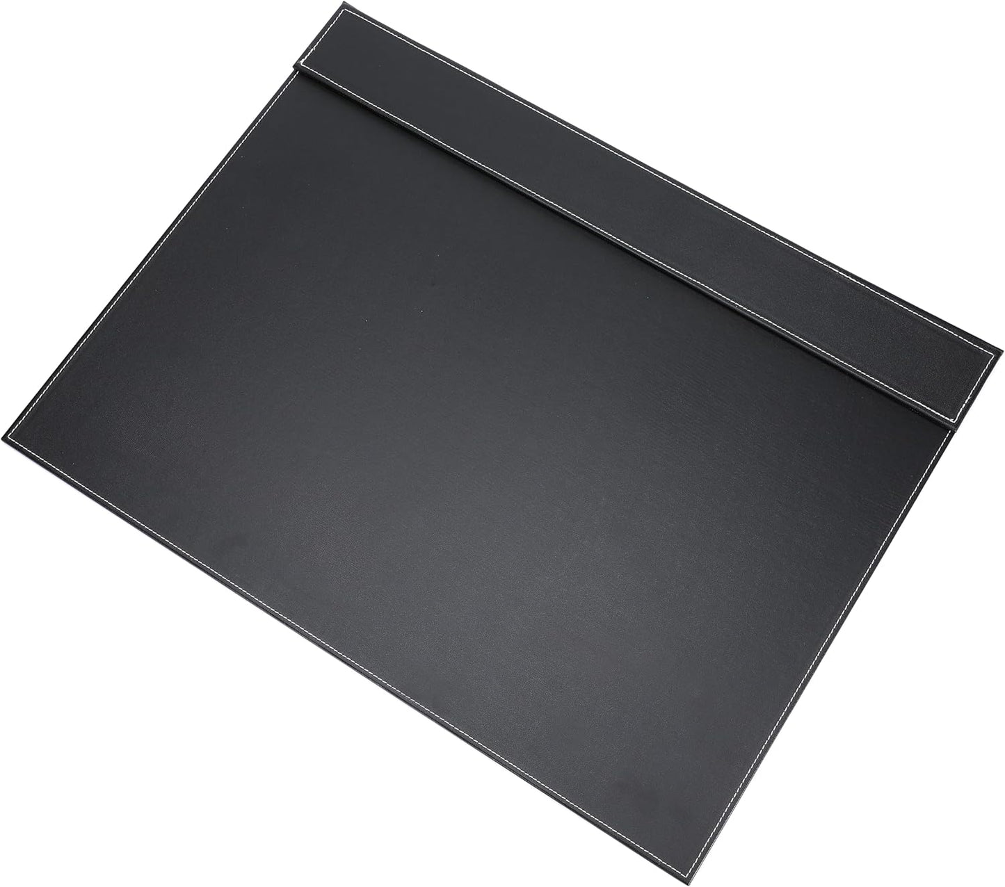 24" x 18" Leather Desk Blotter with Top Rail for Writing Leather Executive Desk Pad Protector Desk Mat for Office Home Workplace Black