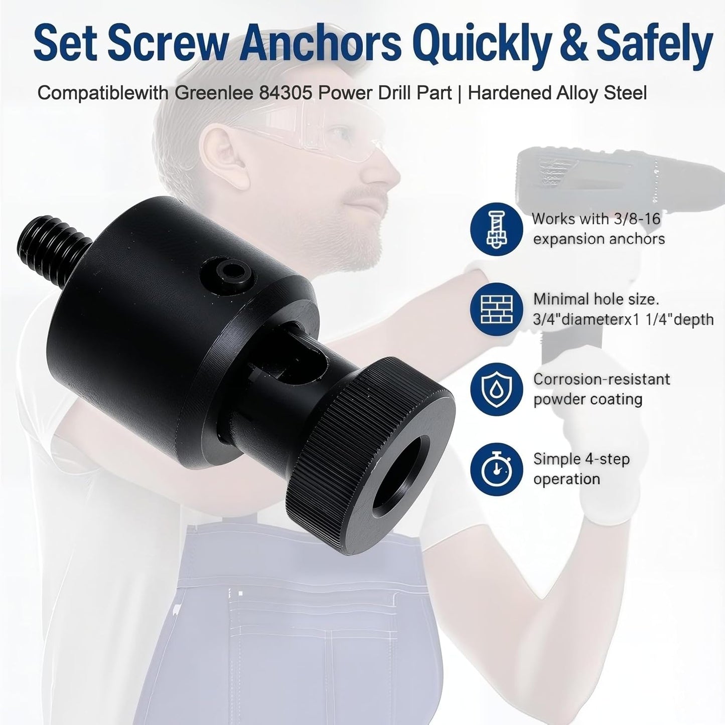 Screw Anchor Expander Replace 870 For Greenlee For Anchor 84305 Power Drill Part For Caulking Anchor Size 3/8" - 16