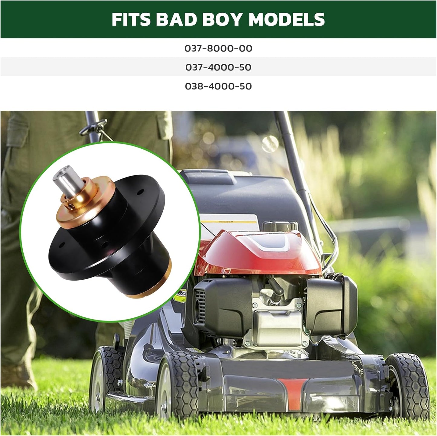 Mower Spindle Assembly Replace 037-8000-00 for Bad Boy Stand On, 1 Pack | Replace 037-4000-50, 038-4000-50, for Bad Boy Outlaw Extreme XP 48" 54" 61" 72" Deck