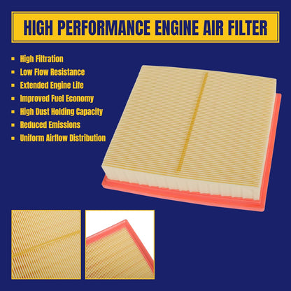 Engine and Cabin Air Filter Replace CA10755 CF11183 for Jeep Grand Cherokee 2011-2021 for Dodge Durango 2011-2021, 2 Pack