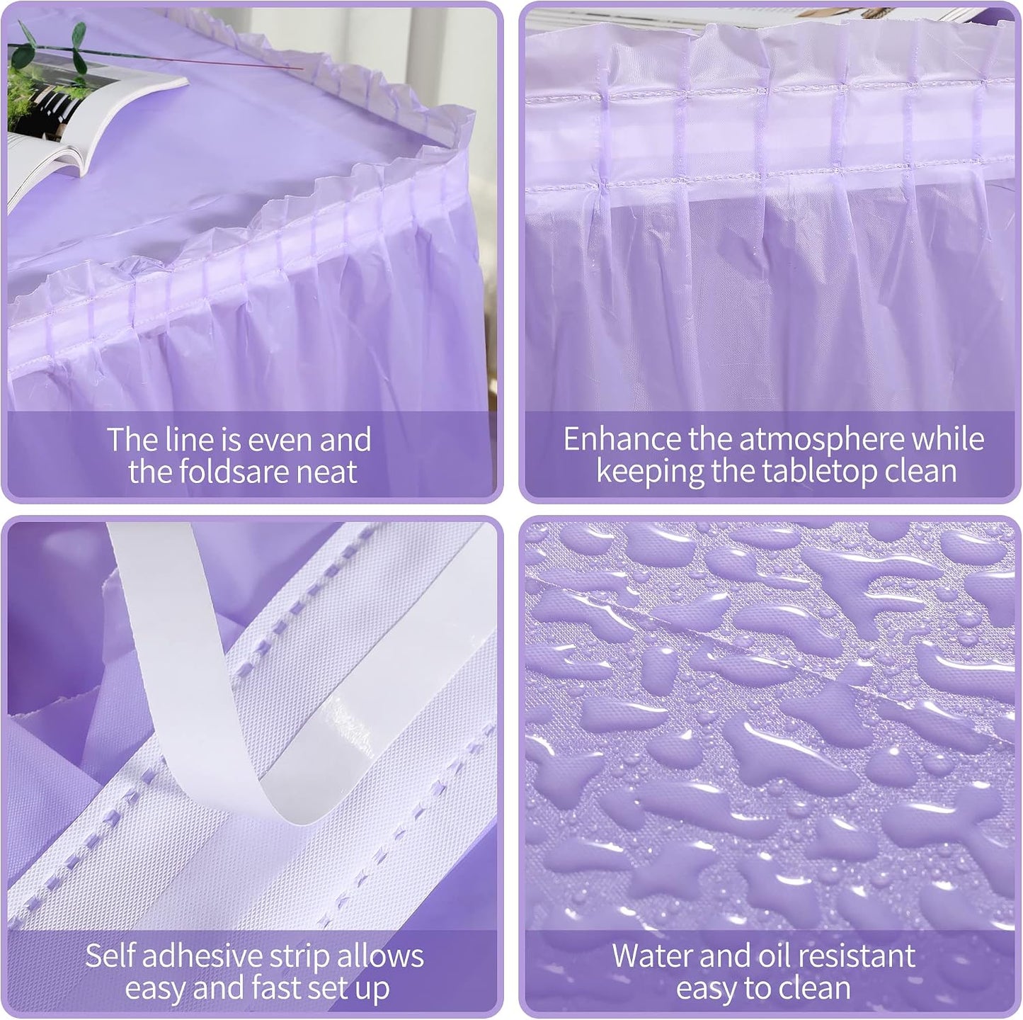 5 Pack Plastic Table Skirts for Rectangle Tables with 5 Pack Table Cloths, Blue Tableskirts and 54" x 108" Tablecloths, Disposable Tablecloth Skirt Covers for Party Birthday Baby Shower
