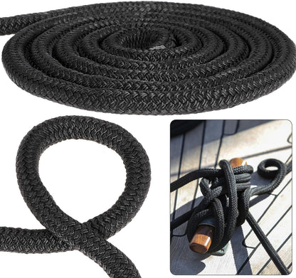 Boat Dock Lines 2 Pack 5/8" x 25FT Boat Lines Nylon Marine Rope for Boats Double-Braided Bumper Rope Boat Lines for Docking Boat Lines Dock Ties