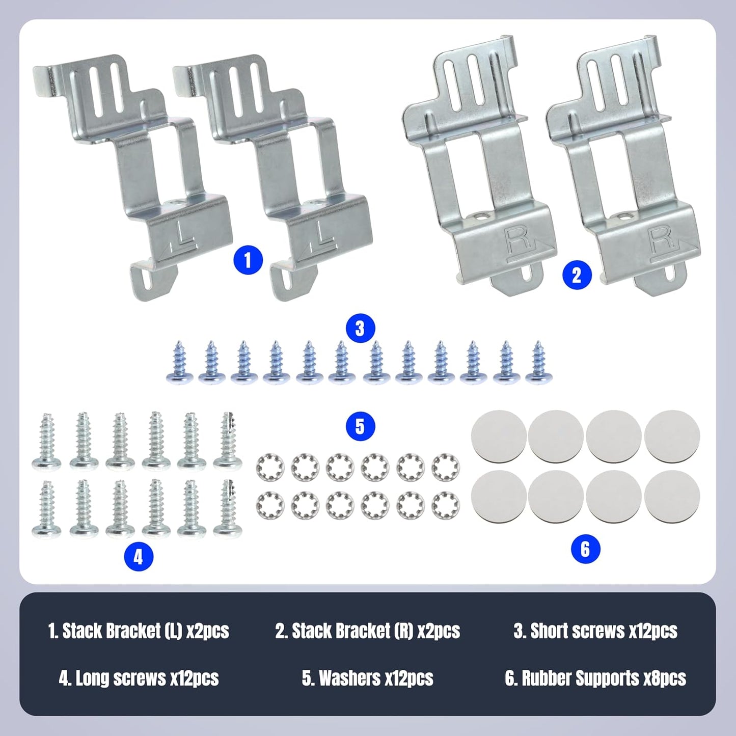 Stacking Kit Replaces SK-DH for Sam-Sung 24 Inch Wide Front Load Washer and Dryer Combo, Stack Bracket Sets for Stackable Laundry Machine, 2 Set