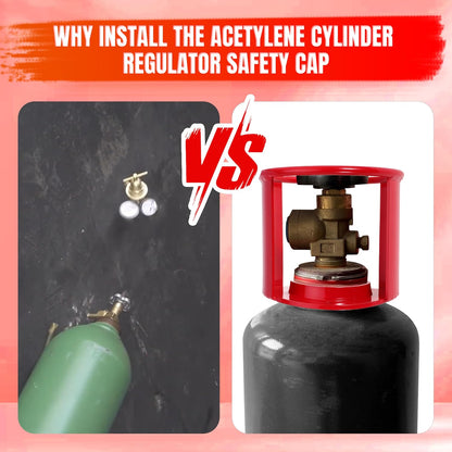 Acetylene Cylinder Regulator Safety Cap Protector Safety Collar 3-1/2" x 12" for High and Low Pressure Tanks Acetylene Tanks Gas Cylinders, Fine Thread (1pcs)