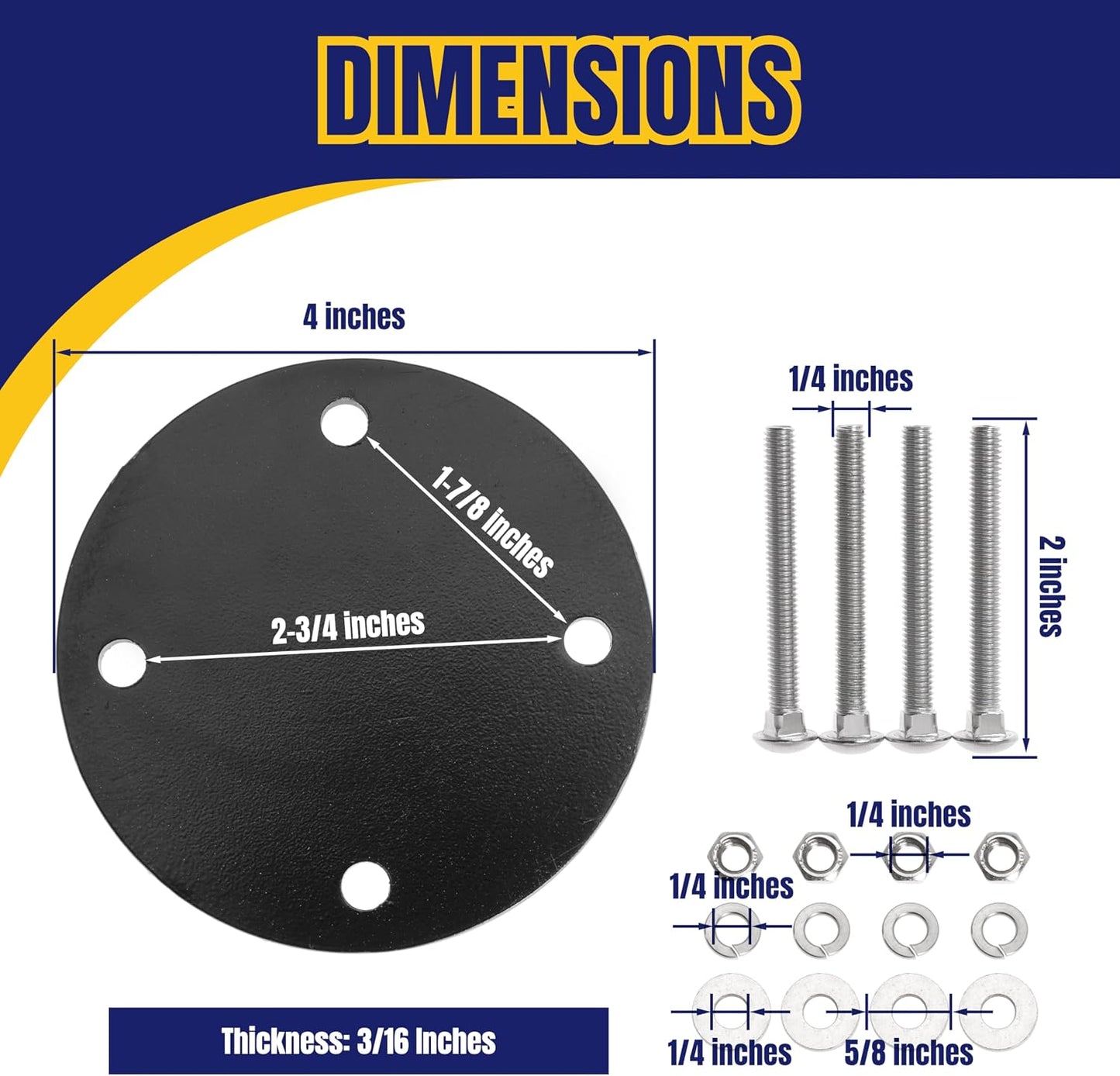 Mount Backing Plate for Rotopax Diesel Gas Can Mounting Plate Compatible with 1-1/2 Inch Off-Road Tube Roof Rack Ladder