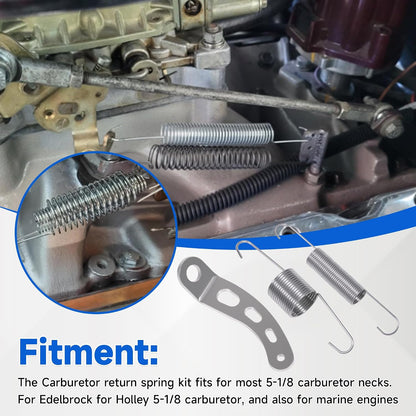 Universal 59206 Carburetor Throttle Return Spring and 4708 Throttle Return Spring Bracket for Most 5-1/8 Carburetor Necks (3Pack)