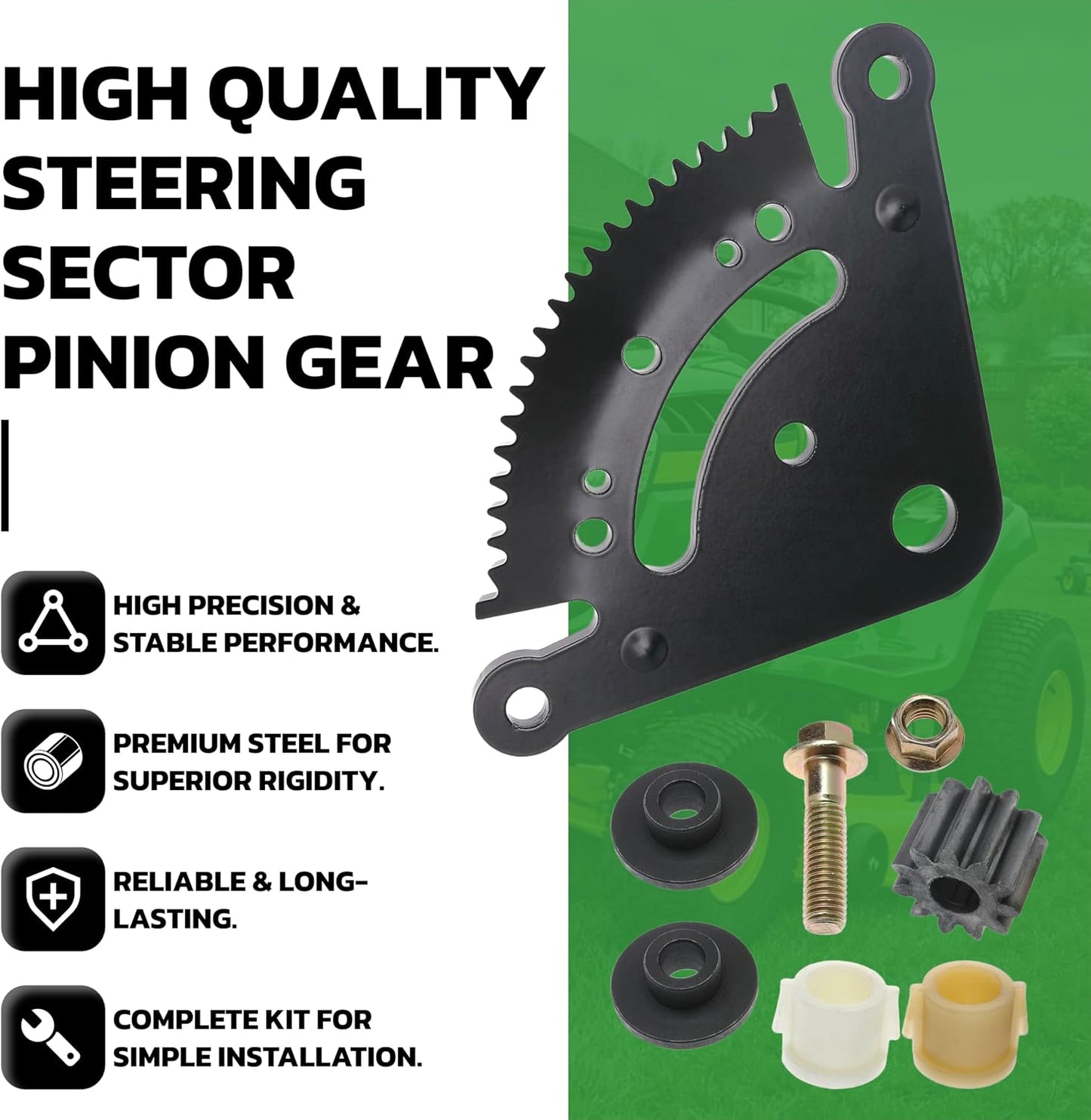 Steering Sector Pinion Gear Plate with Bushings for John Deere D100 D105 D110 D120 D125 D130 D140 D150 D160 D170 1GXD110E