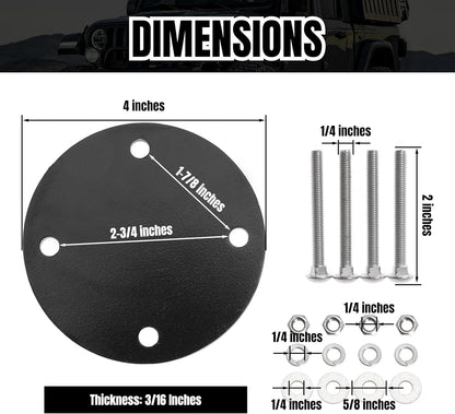 Heavy-Duty Mount Backing Plate Kit for Off-Road Ladder Roof Cargo Rack with Bushings