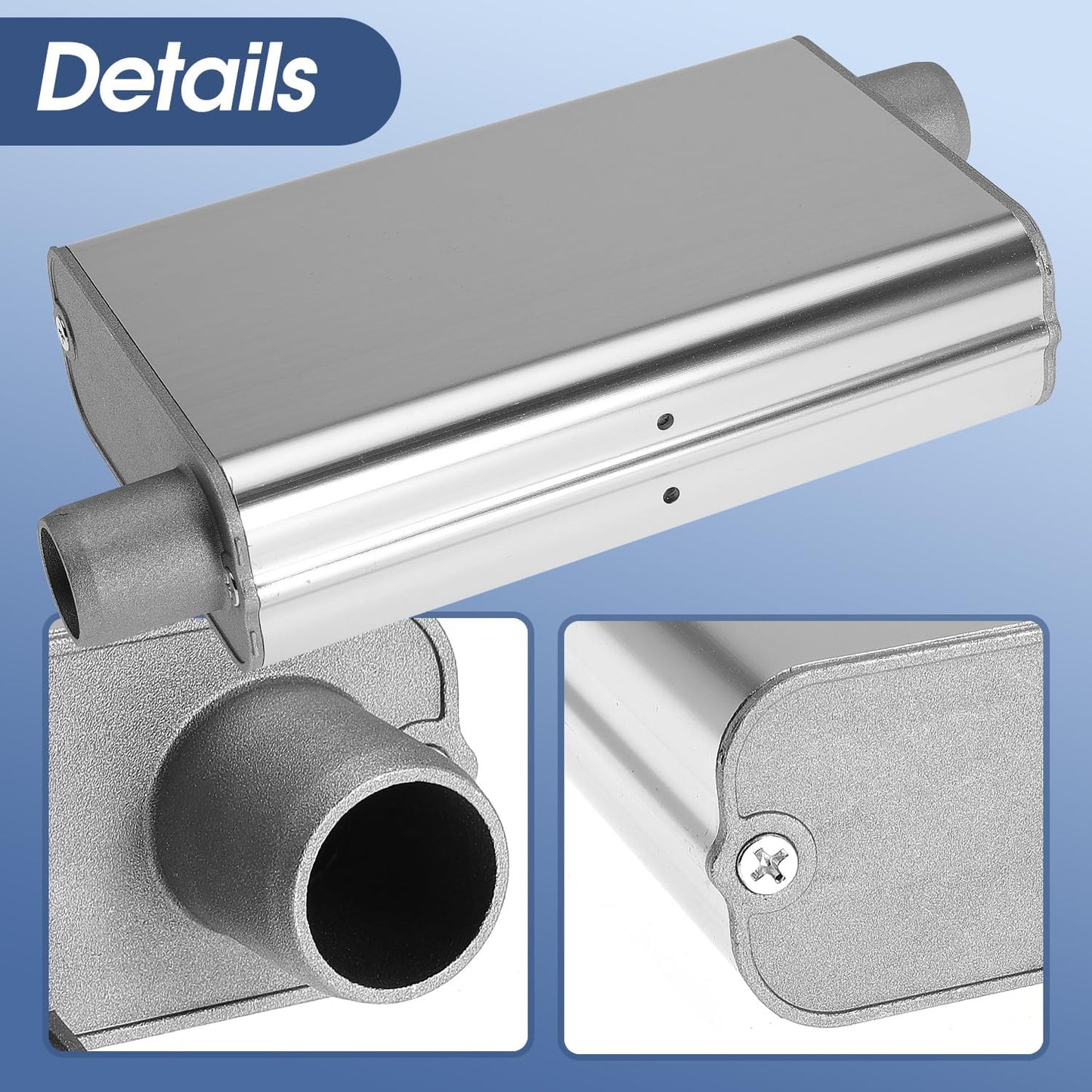 24mm Exhaust Muffler Pipe Upgraded for Chinese for Eberspacher Diesel Heaters Air Compressor with 2 clamps and screws, Silver