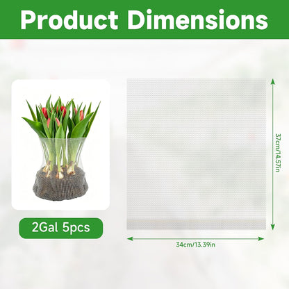 frtzal 5PCS 2Gallon Root Guard Gopher Proof Wire Baskets, Stainless Steel Gopher Mole Vole Mesh Baskets, Underground Cages for Plant Roots, Trees, Flowers, Crops, Tubers (GB-2Gal-35 * 35)