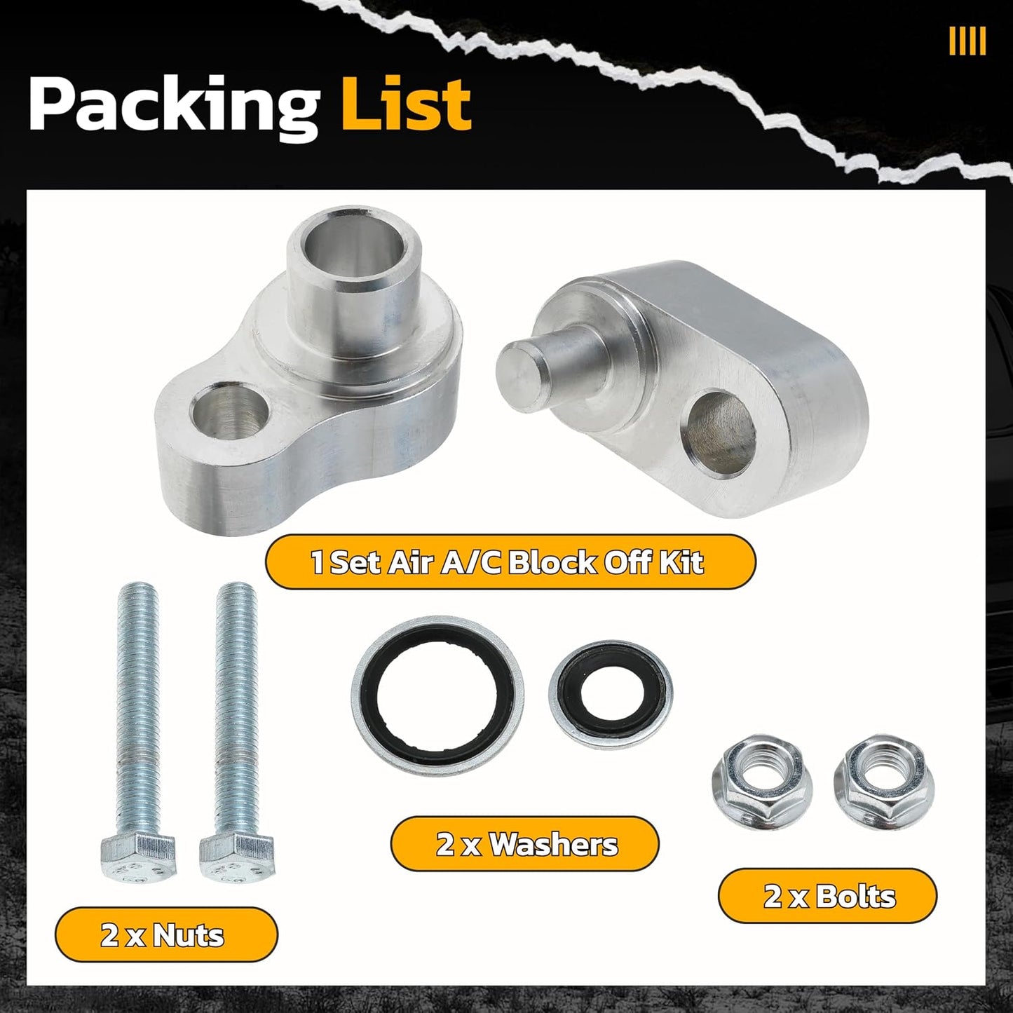 Rear Air AC Block Off Kit for GMC Acadia for Chevy Trailblazer 2007-2015 with Dual Bolts