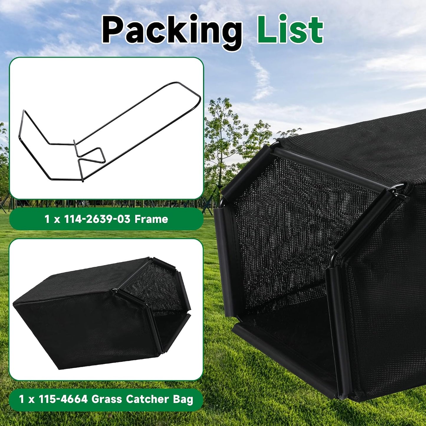 Lawn Mower Bag and Frame Set Grass Catcher Bag and Frame for to-ro 22" Recycler Lawn Mower Replace 132-4483-03 115-4664 114-2639-03 (Bag+Frame)