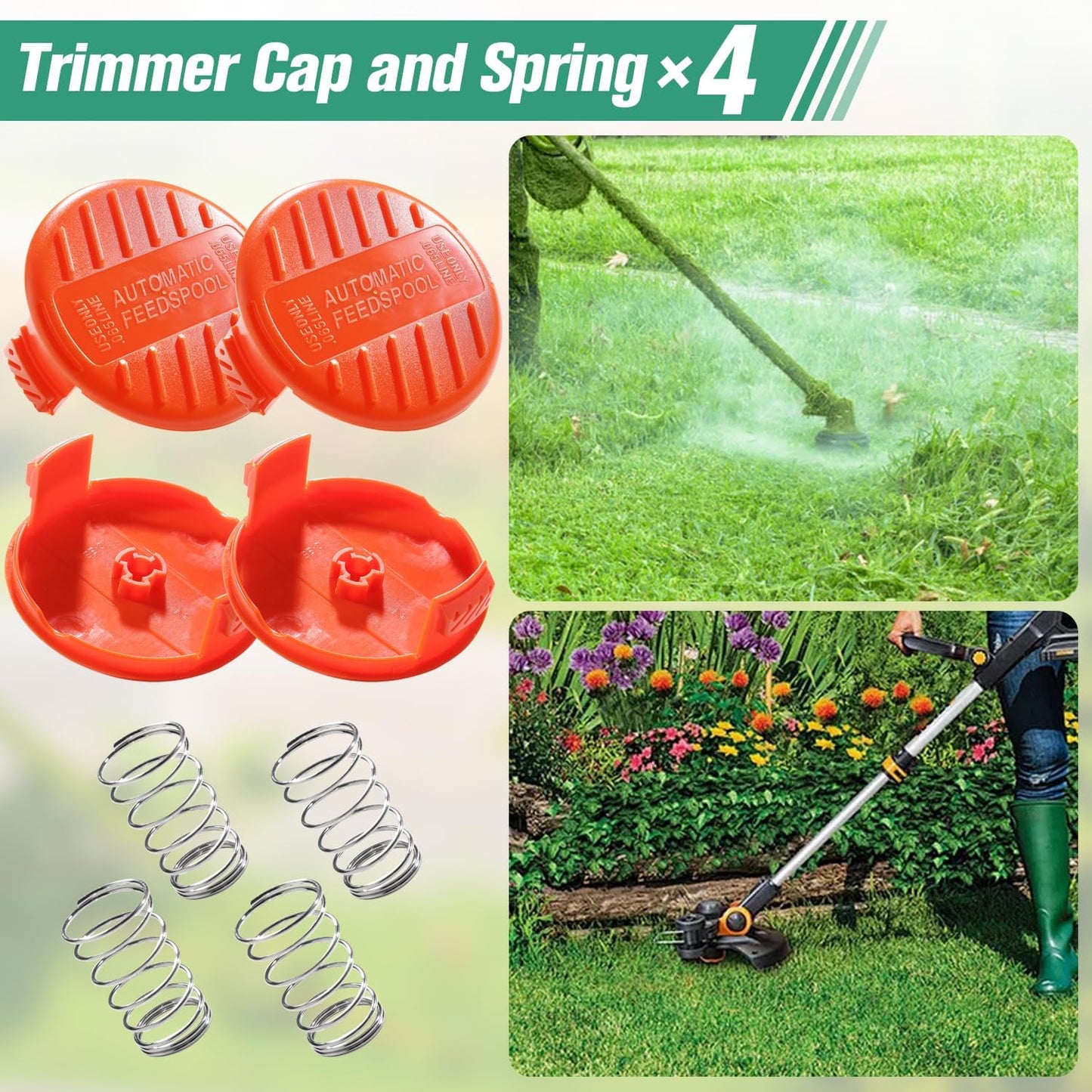 RC100P Replacement Spool Cover Cap for Black Decker GH500 GH600 GH610 GH900 GH912 String Trimmers Replace 385022-03