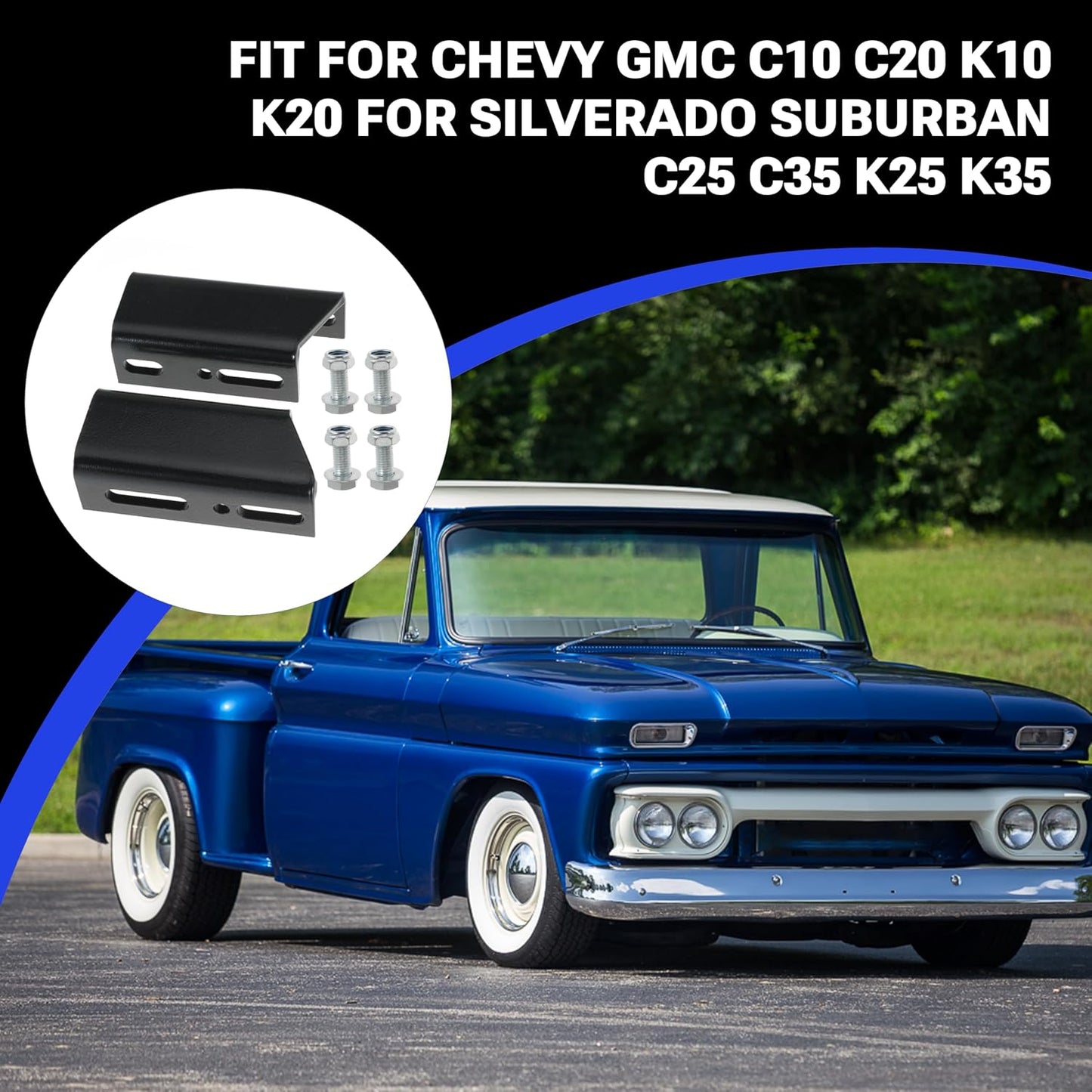Front Sway Bar Drop Brackets for Chevy Pickup Trucks for GMC Jimmy C25 | for C10 C20 K10 K20 C30 K301967-1987, for Silverado Suburban Jimmy, for C25 C35 K25 K35 K15 K1500 K30 C1500 C2500 K1019