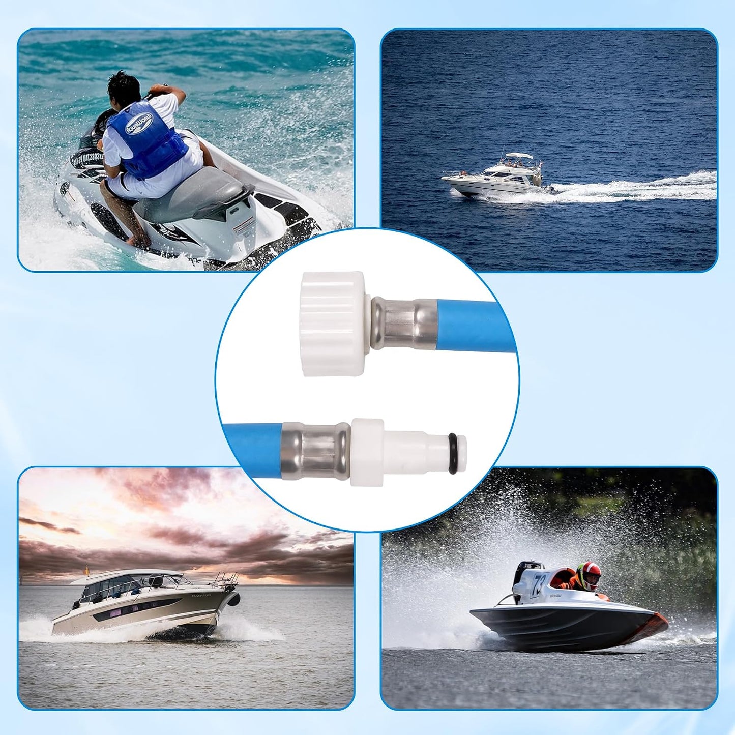 Flush Hose for Yamaha Waverunner FX LX VX VXR FXHO SVHO Cruiser GP1800 GP1300 GP1200 AR190 SR230 SX230 VX110 VX for Deluxe for PWC for Jet Ski (Flush Hose)