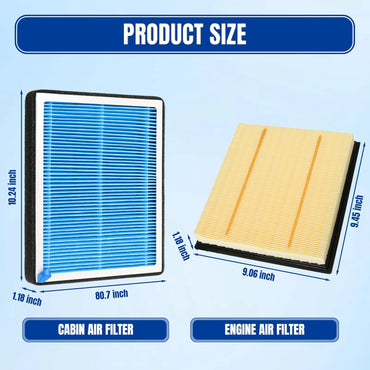 Engine and Cabin Air Filter with Activated Carbon for Ford F150 15-25 2.7L 3.0L 3.3L 3.5L 5.0L for Expedition 3.5L 18-24 for Lincoln Navigator 18-24 Replace CA10262 CF12150
