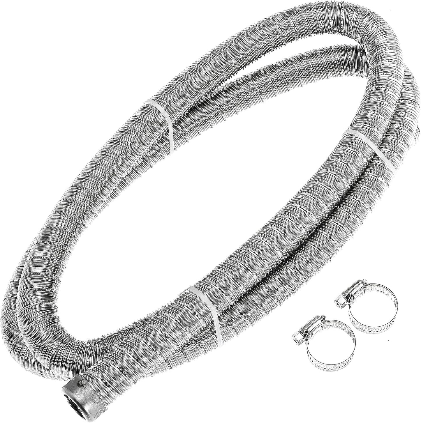 200cm 24mm Exhaust Pipe for Diesel Heater, 1 Inch ID Generator Exhaust Extension with Clamps for Parking Air Heaters (Double Wall)