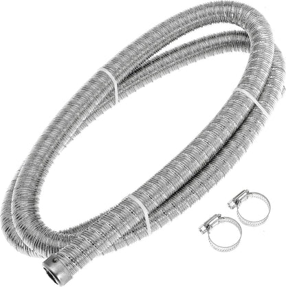 200cm 24mm Exhaust Pipe for Diesel Heater, 1 Inch ID Generator Exhaust Extension with Clamps for Parking Air Heaters (Double Wall)