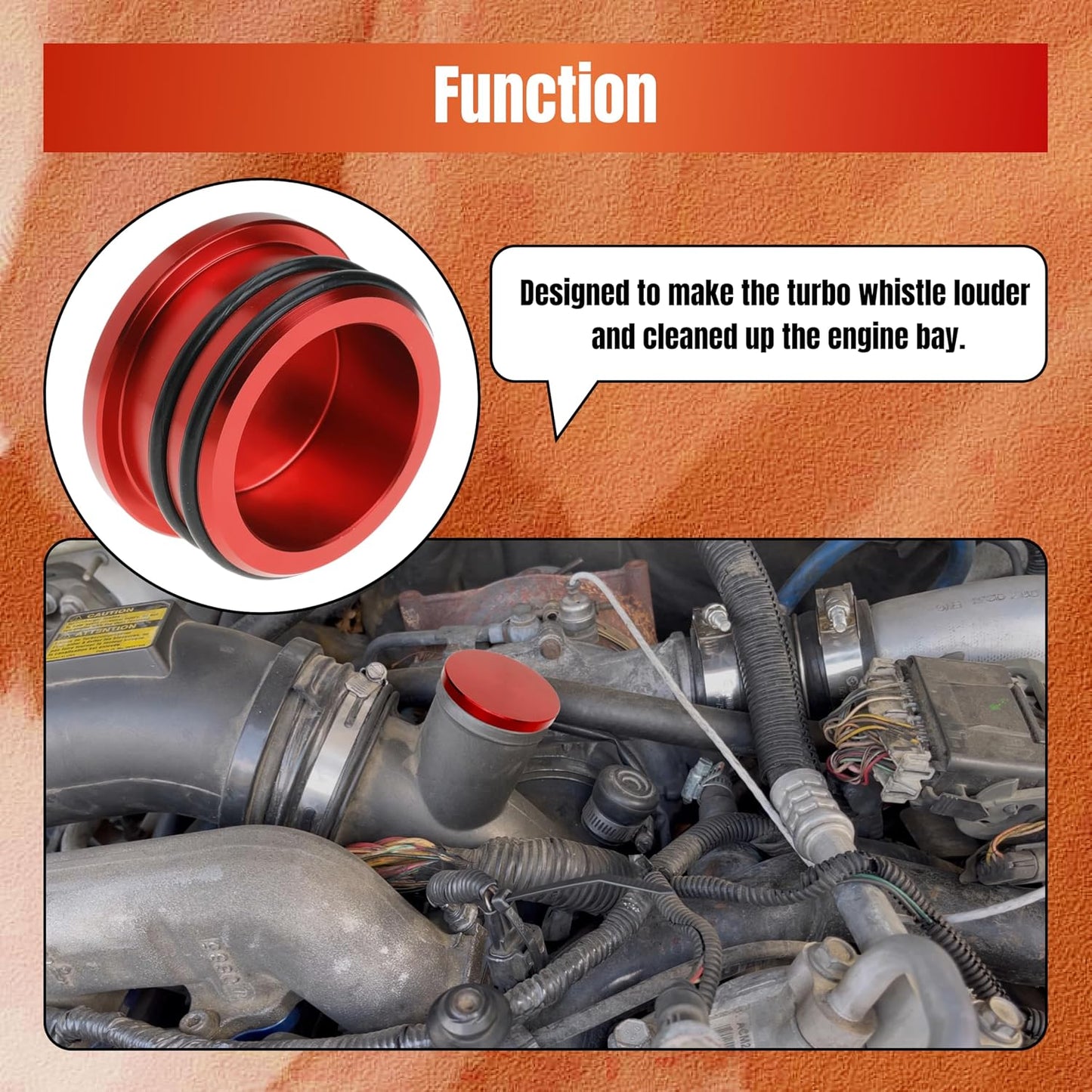 Replacement for Duramax LLY Turbo Resonator Plug for Chevy Duramax L5P Engine 6.6L Turbo Diesel 2004.5-2010 LBZ LLY LMM Mouthpiece
