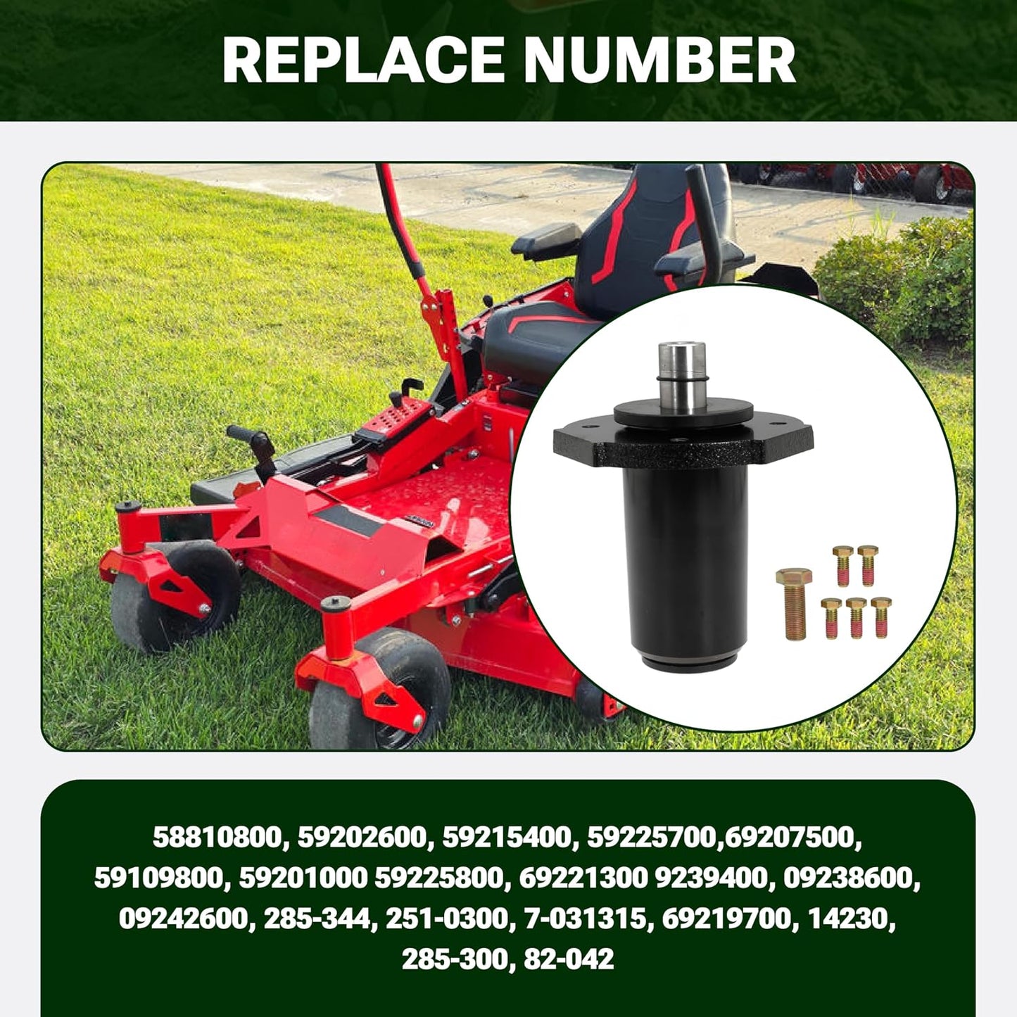Spindle Assembly Replace 59202600 58810800 for Ariens Gravely Replace 59215400 | For Master 152Z 252Z 260Z 272Z 320XDZ 44Z, For Pro Turn 252 260 272, For Zero Turn 48 Inch Deck
