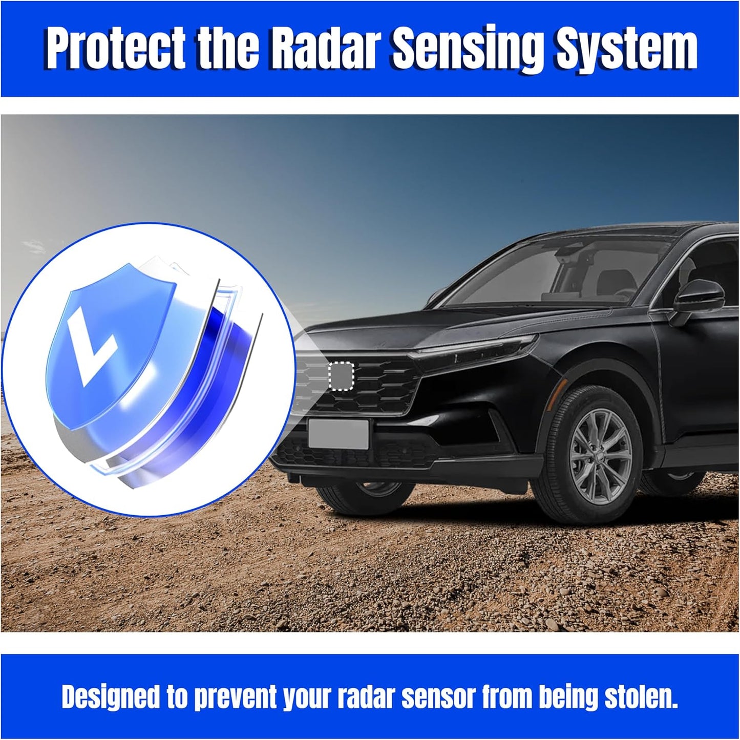 CRV Radar Sensor Protector for Honda CR-V 2023-2025，Anti-Theft Distance Sensor Protector Cover with Screws, Set of 2