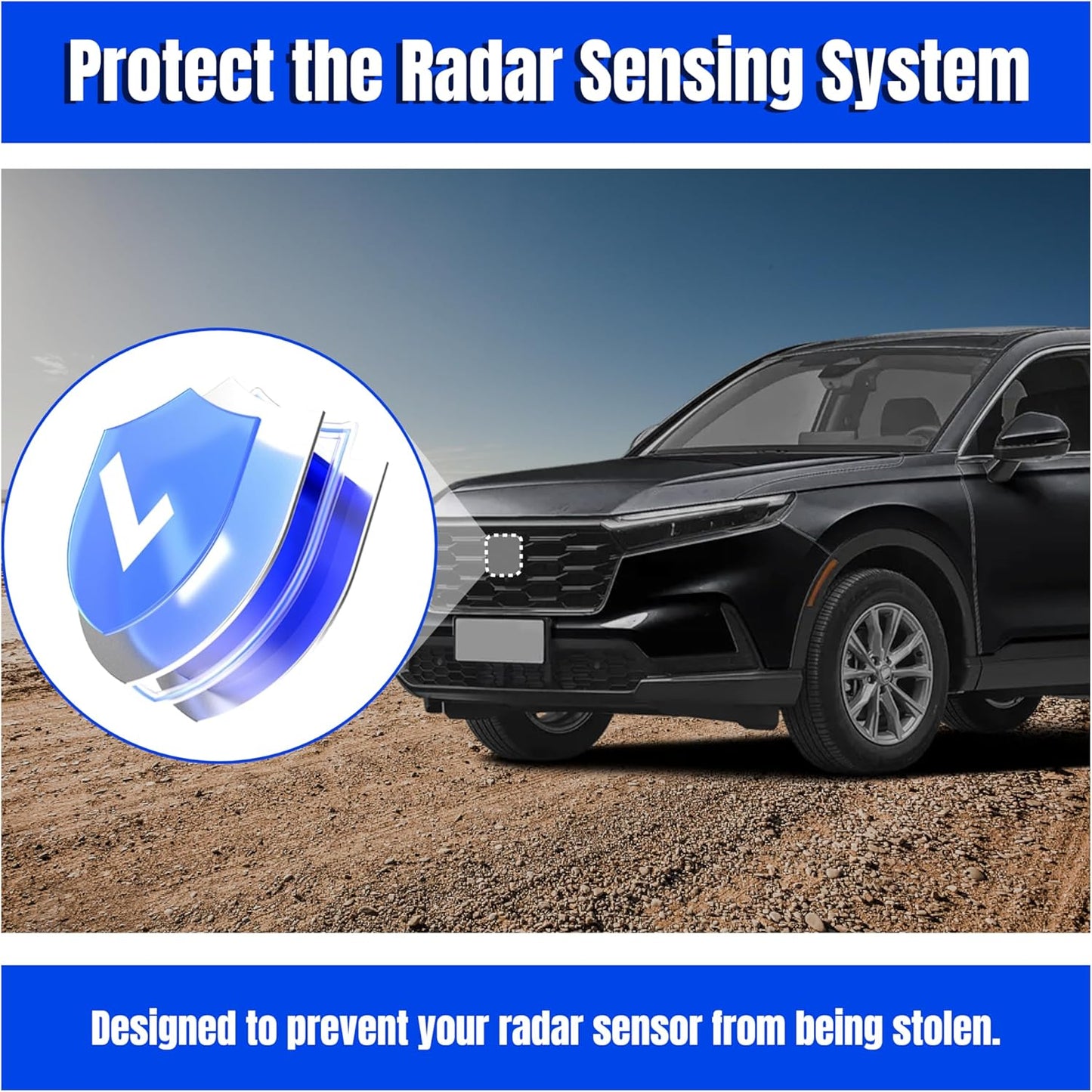 CRV Radar Sensor Protector for Honda CR-V 2023-2025，Anti-Theft Distance Sensor Protector Cover with Screws, Set of 1
