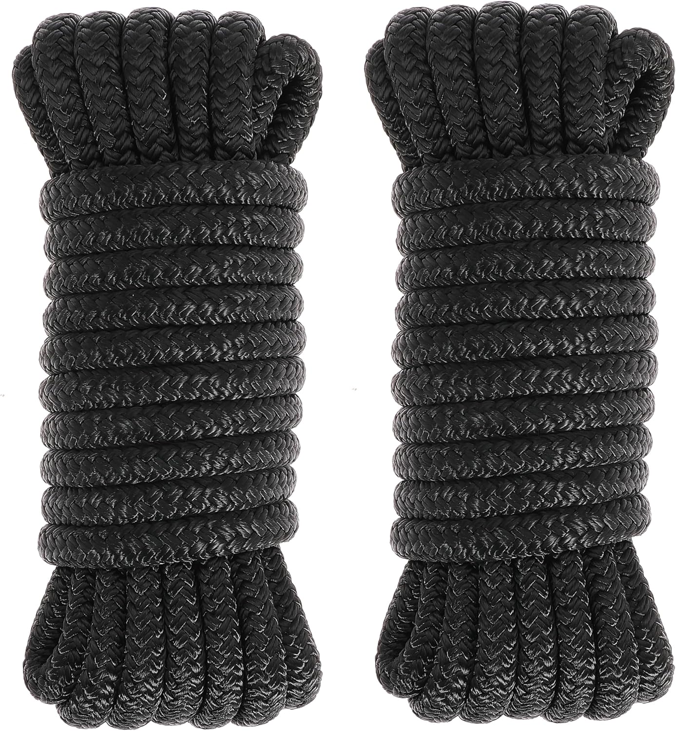 Boat Dock Lines 2 Pack 1/2" x 15FT Boat Lines Nylon Marine Rope for Boats Double-Braided Bumper Rope Boat Lines for Docking Boat Lines Dock Ties