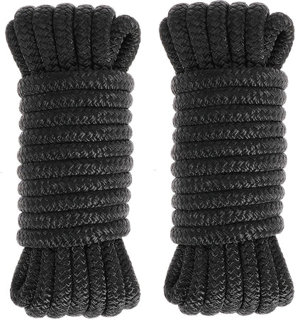 Boat Dock Lines 2 Pack 5/8" x 15FT Boat Lines Nylon Marine Rope for Boats Double-Braided Bumper Rope Boat Lines for Docking Boat Lines Dock Ties